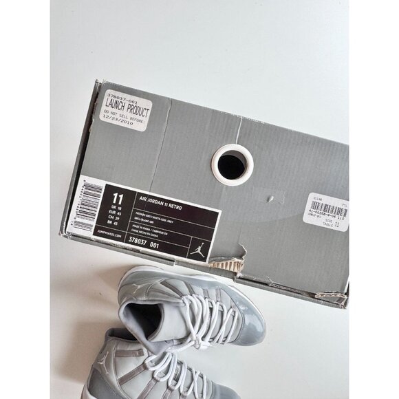 NIB 2010 NIKE Air Jordan 11 Retro Cool Grey Leather Lace Up Sneakers, Size 11 - Picture 13 of 16